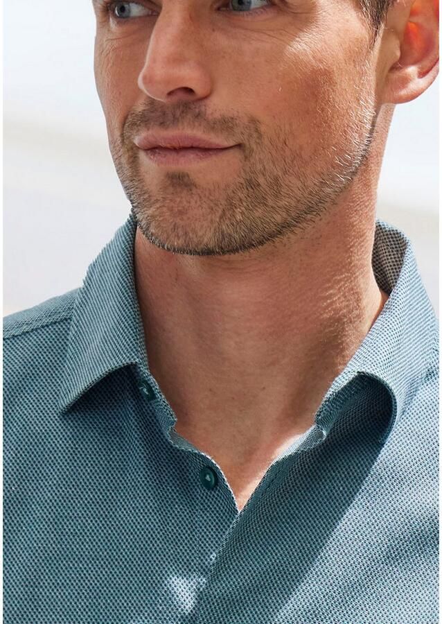 H.I.S Overhemd met korte mouwen Regular fit elastisch jacquard korte mouwen shirt - Foto 3