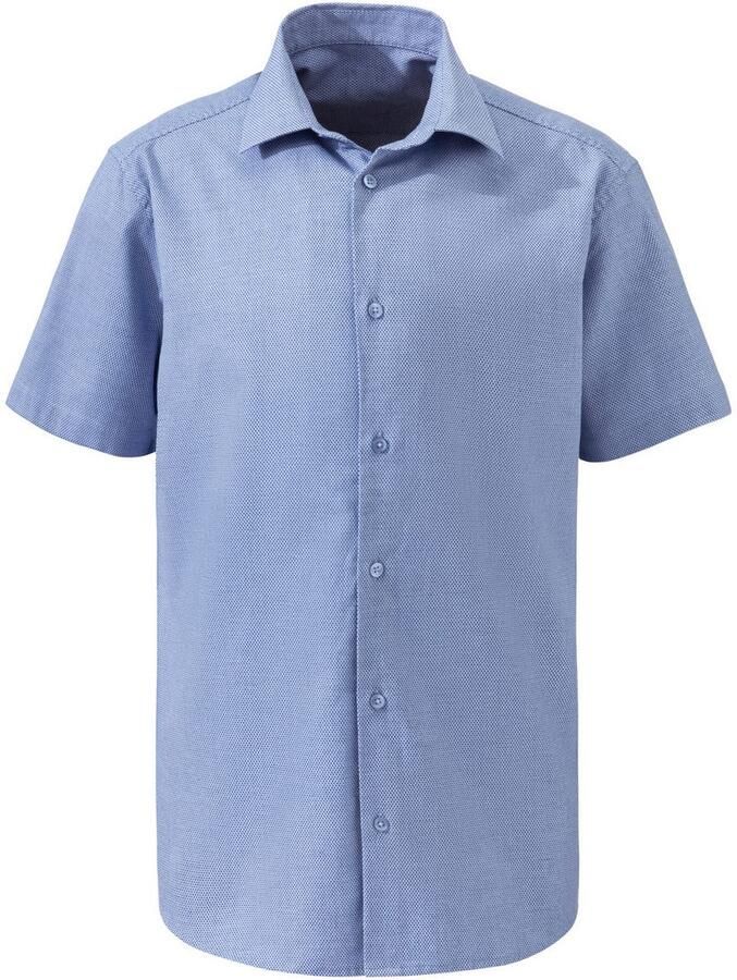 H.I.S Overhemd met korte mouwen Regular fit elastisch jacquard korte mouwen shirt