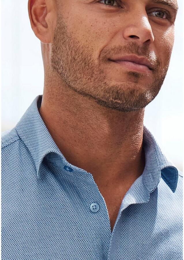 H.I.S Overhemd met korte mouwen Regular fit elastisch jacquard korte mouwen shirt - Foto 3