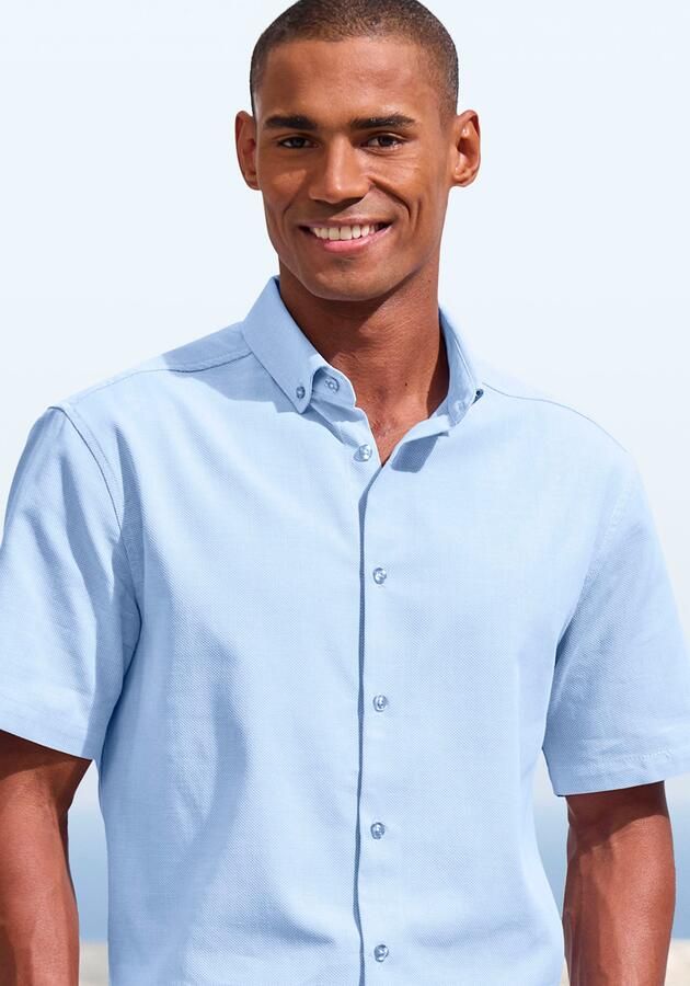 H.I.S Overhemd met korte mouwen Regular fit in hoogwaardige structuur-look - Foto 6