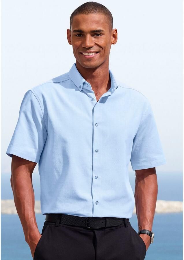 H.I.S Overhemd met korte mouwen Regular fit in hoogwaardige structuur-look - Foto 4