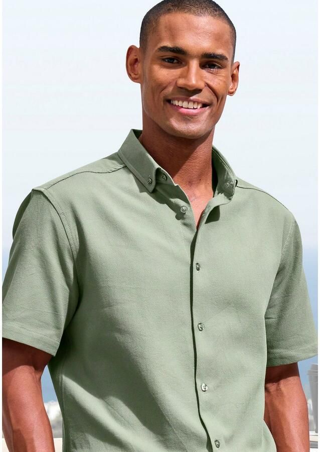 H.I.S Overhemd met korte mouwen Regular fit in hoogwaardige structuur-look - Foto 3