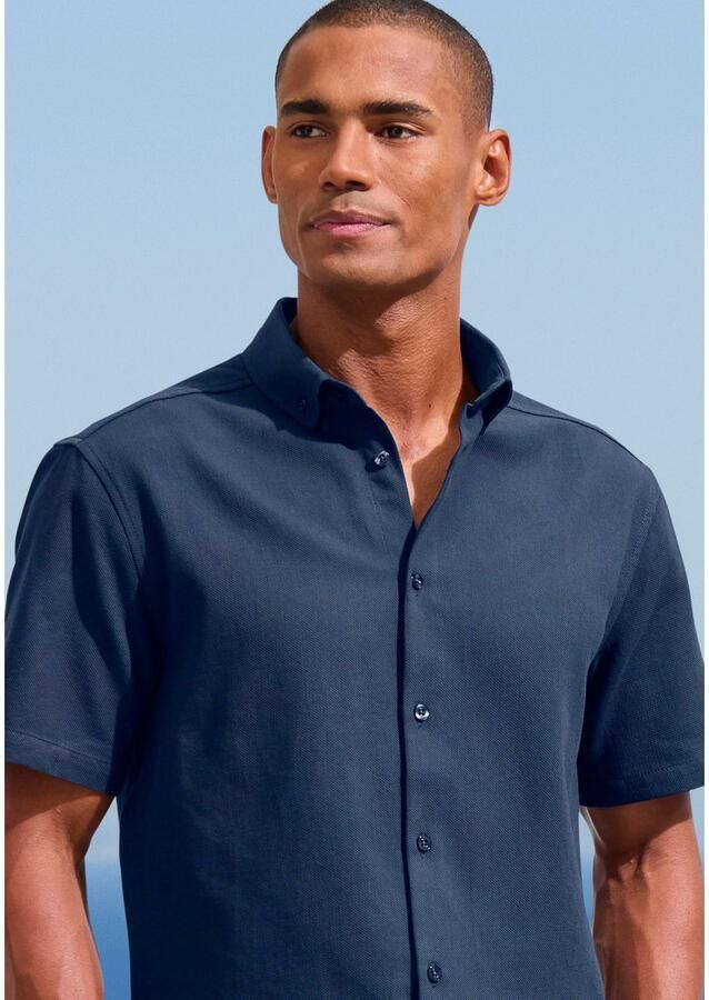 H.I.S Overhemd met korte mouwen Regular fit in hoogwaardige structuur-look - Foto 4