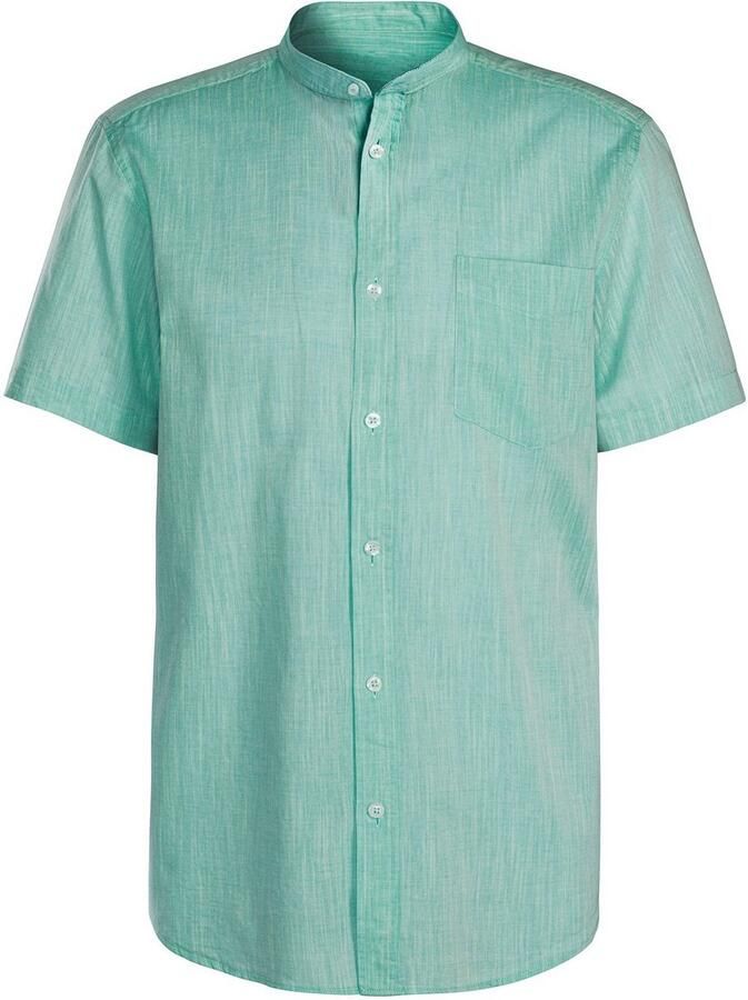H.I.S Overhemd met korte mouwen Regular fit knoopsluiting met opstaande kraag Regular fit staande kraag shirt met borstzak 100% katoen