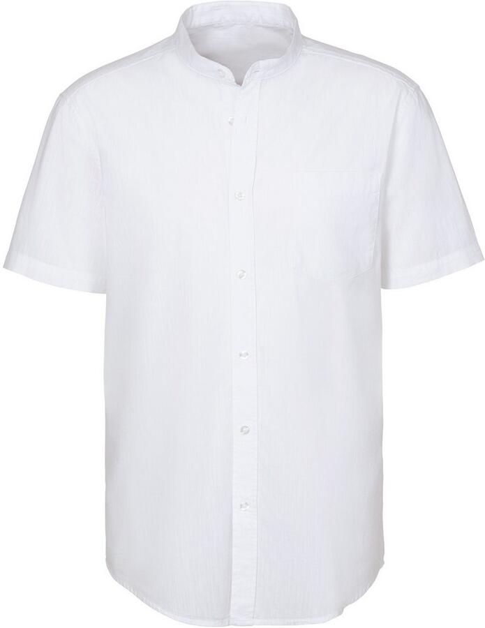 H.I.S Overhemd met korte mouwen Regular fit knoopsluiting met opstaande kraag Regular fit staande kraag shirt met borstzak 100% katoen