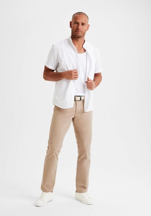 H.I.S Overhemd met korte mouwen Regular fit knoopsluiting met opstaande kraag Regular fit staande kraag shirt met borstzak 100% katoen - Foto 5