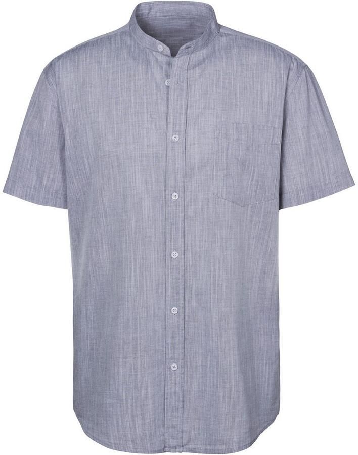 H.I.S Overhemd met korte mouwen Regular fit knoopsluiting met opstaande kraag Regular fit staande kraag shirt met borstzak 100% katoen