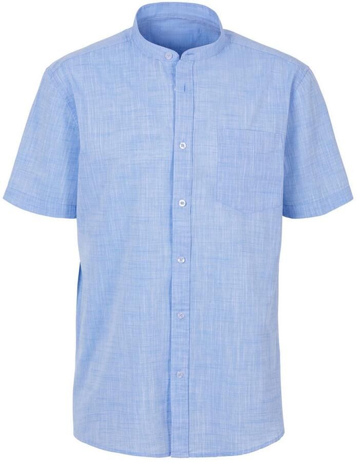 H.I.S Overhemd met korte mouwen Regular fit knoopsluiting met opstaande kraag Regular fit staande kraag shirt met borstzak 100% katoen - Foto 2