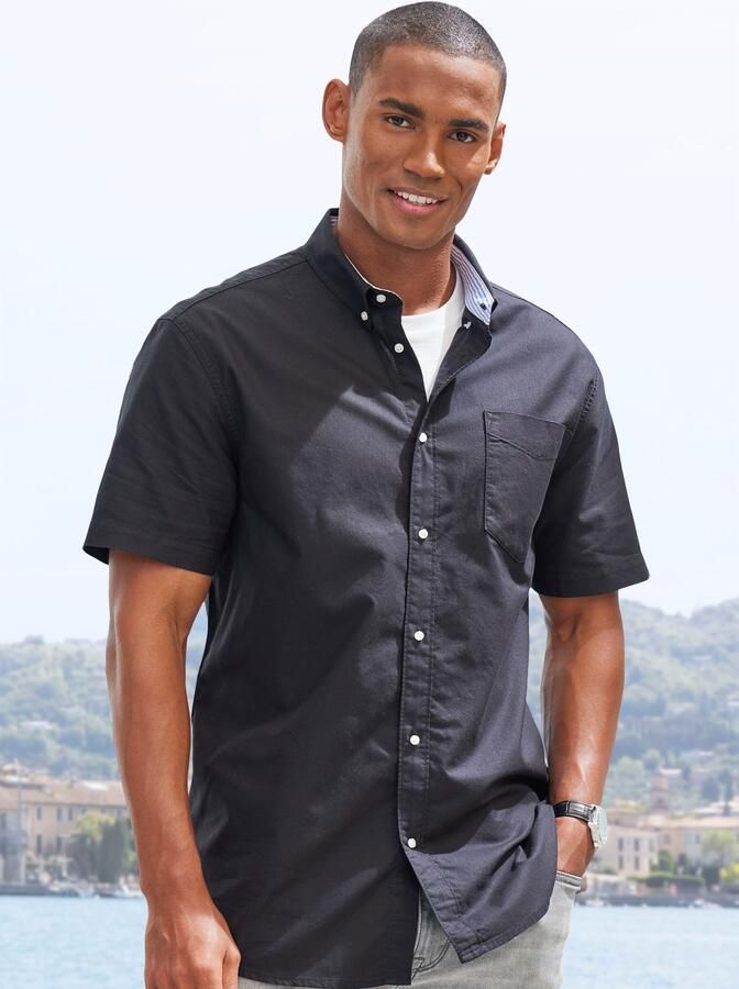 H.I.S Overhemd met korte mouwen Regular fit met button-down kraag 100% katoen - Foto 4