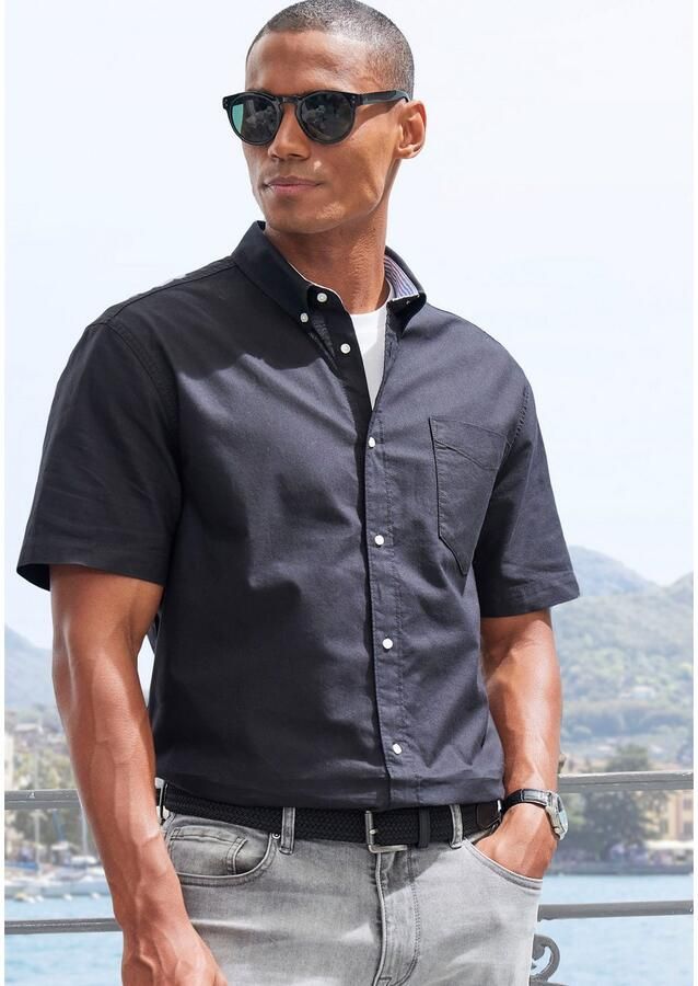 H.I.S Overhemd met korte mouwen Regular fit met button-down kraag 100% katoen - Foto 2