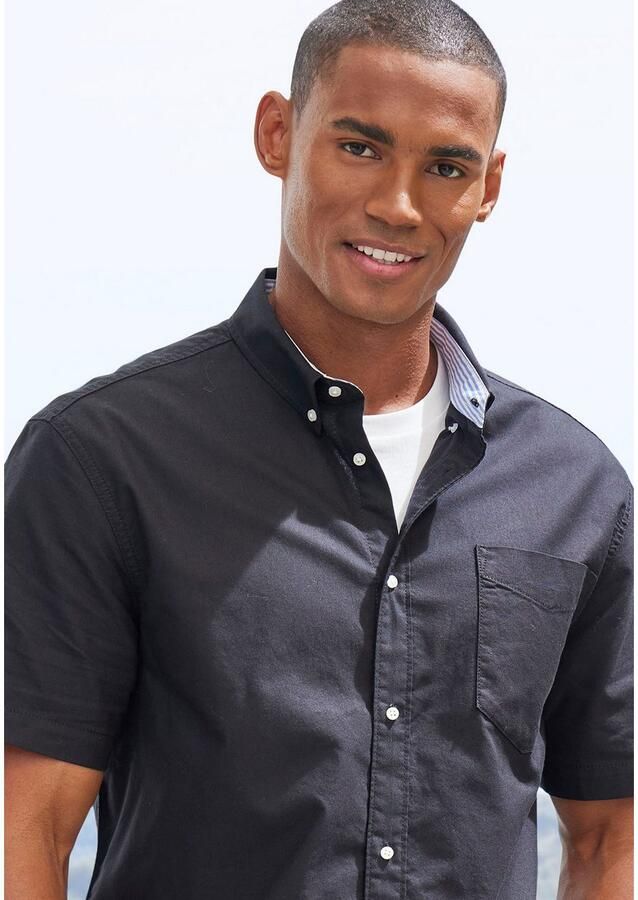 H.I.S Overhemd met korte mouwen Regular fit met button-down kraag 100% katoen - Foto 3