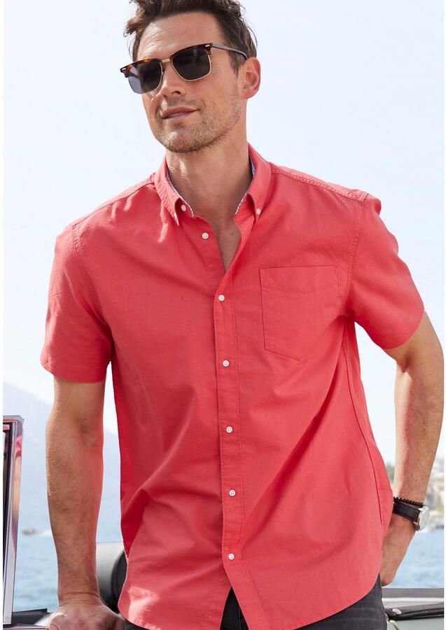 H.I.S Overhemd met korte mouwen Regular fit met button-down kraag 100% katoen - Foto 3