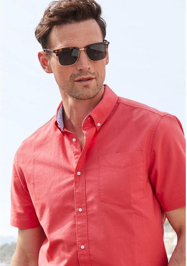 H.I.S Overhemd met korte mouwen Regular fit met button-down kraag 100% katoen - Foto 4