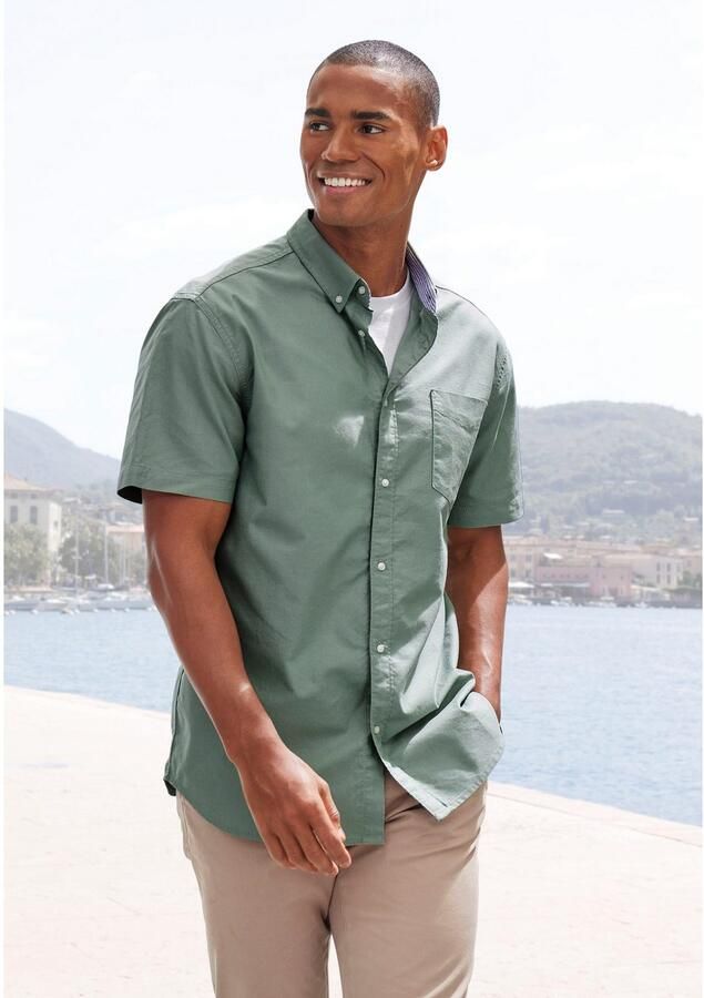 H.I.S Overhemd met korte mouwen Regular fit met button-down kraag 100% katoen - Foto 4