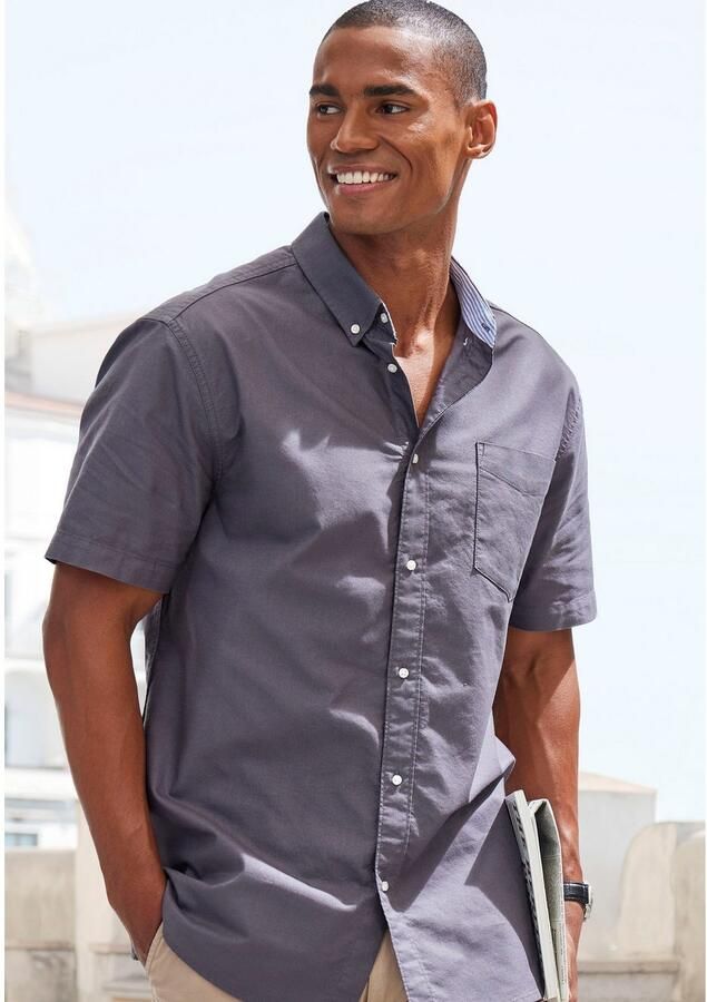 H.I.S Overhemd met korte mouwen Regular fit met button-down kraag 100% katoen - Foto 3