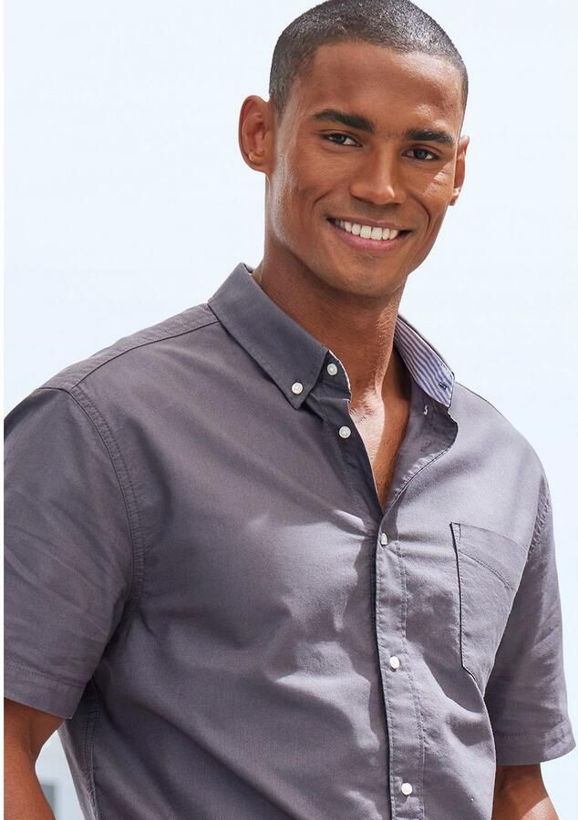 H.I.S Overhemd met korte mouwen Regular fit met button-down kraag 100% katoen - Foto 4