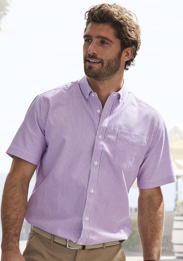 H.I.S Overhemd met korte mouwen Regular fit Oxford overhemd met korte mouwen met button-down-kraag van 100% katoen - Foto 4