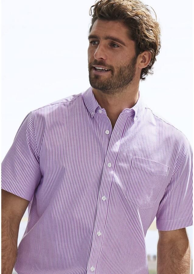 H.I.S Overhemd met korte mouwen Regular fit Oxford overhemd met korte mouwen met button-down-kraag van 100% katoen