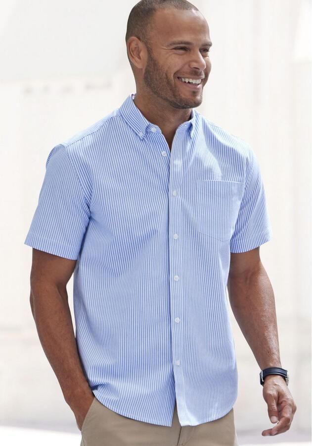 H.I.S Overhemd met korte mouwen Regular fit Oxford overhemd met korte mouwen met button-down-kraag van 100% katoen - Foto 2