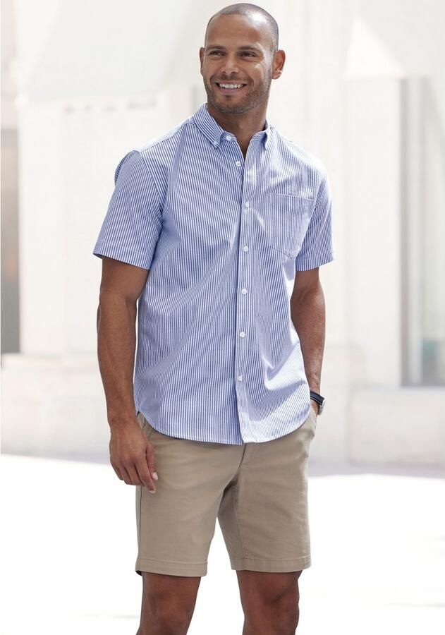 H.I.S Overhemd met korte mouwen Regular fit Oxford overhemd met korte mouwen met button-down-kraag van 100% katoen - Foto 3