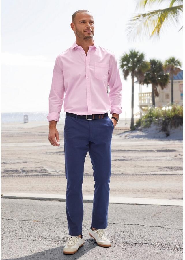 H.I.S Overhemd met lange mouwen met kent-kraag oxford-kwaliteit van 100% katoen