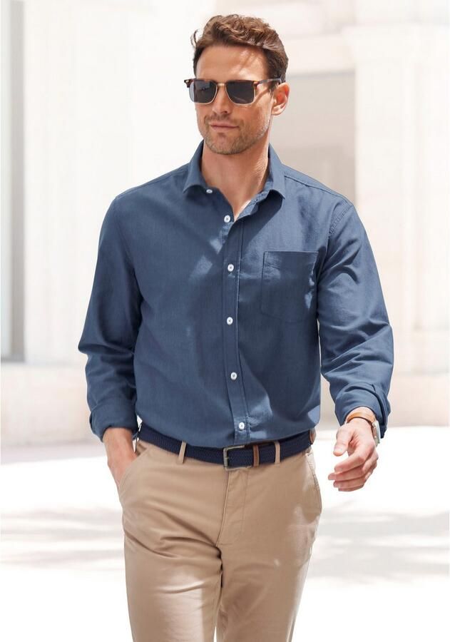 H.I.S Overhemd met lange mouwen met kent-kraag oxford-kwaliteit van 100% katoen - Foto 4