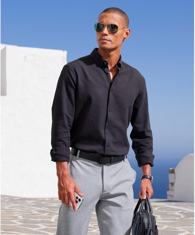 H.I.S Overhemd met lange mouwen Regular fit in hoogwaardige structuur-look - Foto 2