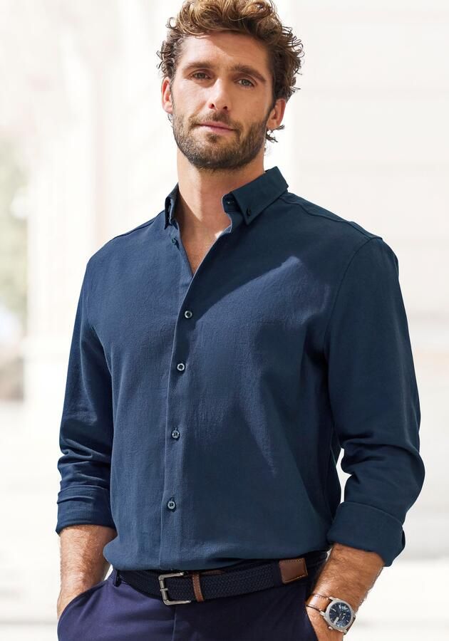 H.I.S Overhemd met lange mouwen Regular fit in hoogwaardige structuur-look - Foto 5