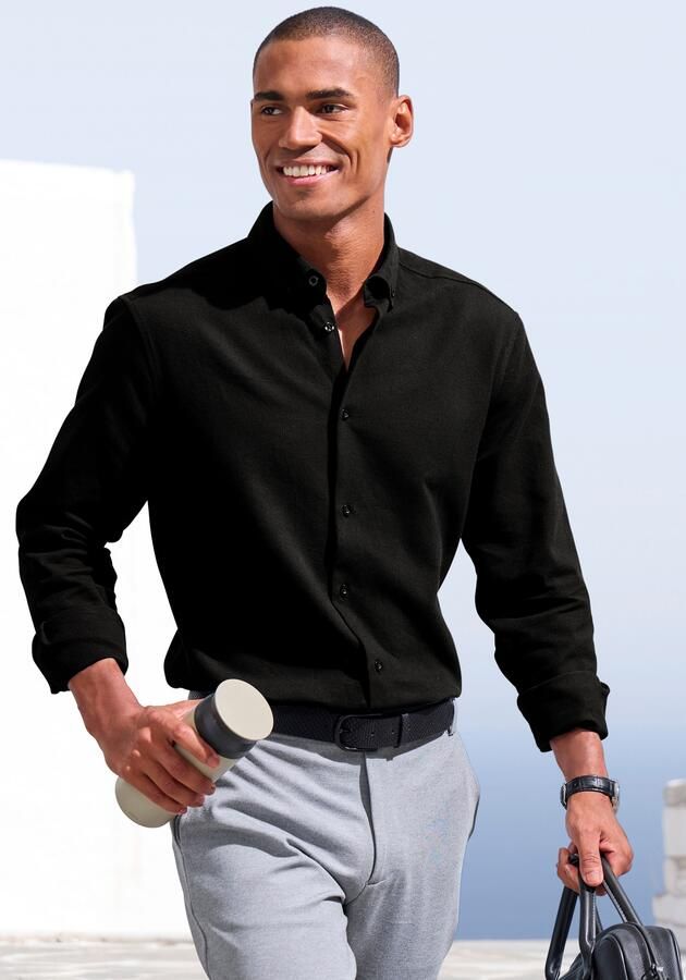 H.I.S Overhemd met lange mouwen Regular fit in hoogwaardige structuur-look - Foto 4