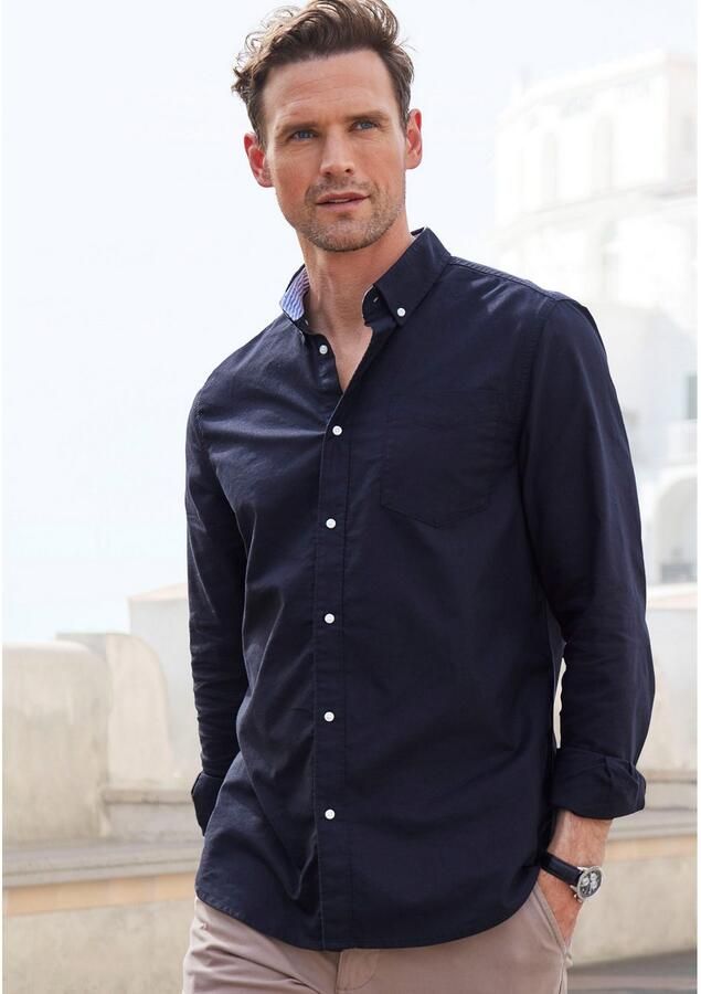 H.I.S Overhemd met lange mouwen Regular fit met button-down kraag 100% katoen - Foto 4