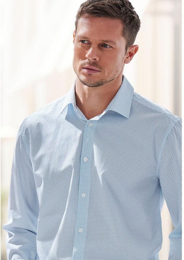 H.I.S Overhemd met lange mouwen Regular fit met haifiskraag en all-over print van zuiver katoen - Foto 2