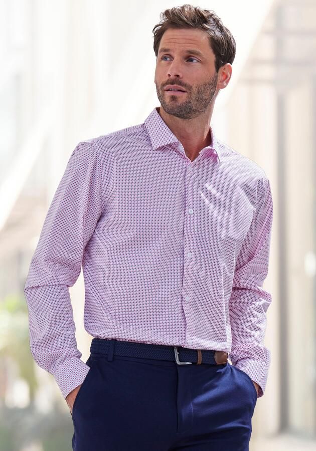 H.I.S Overhemd met lange mouwen Regular fit met haifiskraag en all-over print van zuiver katoen - Foto 5