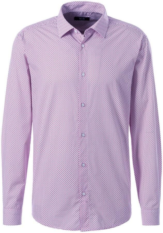 H.I.S Overhemd met lange mouwen Regular fit met haifiskraag en all-over print van zuiver katoen - Foto 4