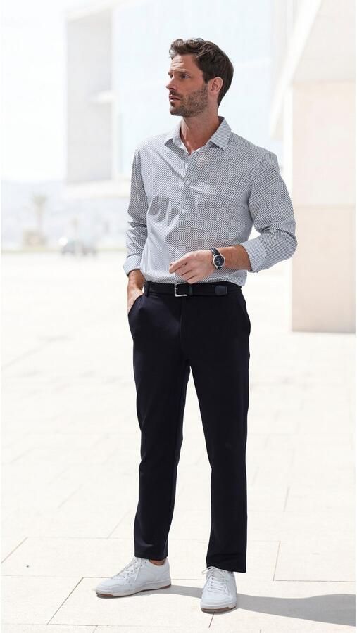 H.I.S Overhemd met lange mouwen Regular fit met haifiskraag en all-over print van zuiver katoen - Foto 5