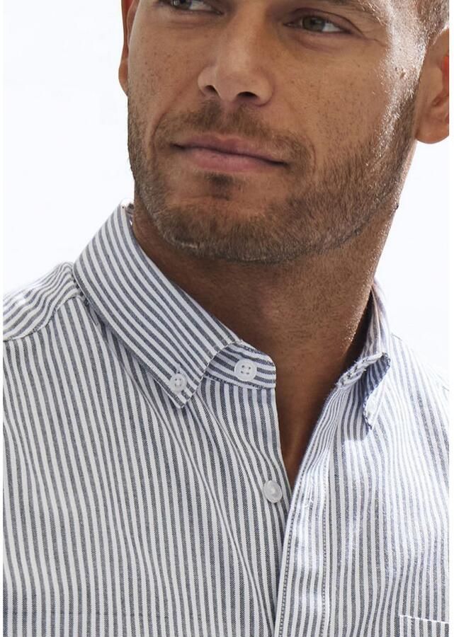 H.I.S Overhemd met lange mouwen Regular fit Oxford overhemd langarm met button-down-kraag van 100% katoen