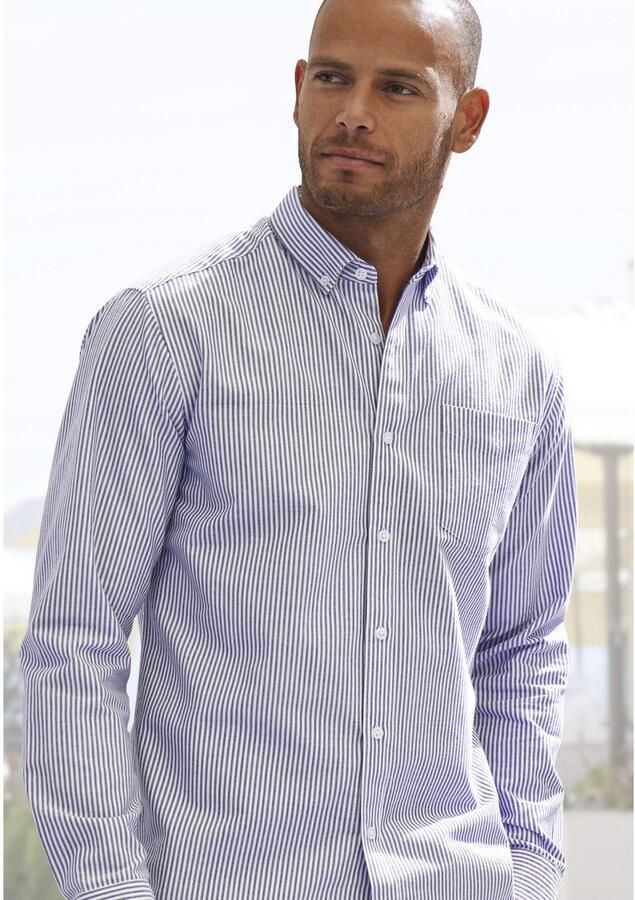 H.I.S Overhemd met lange mouwen Regular fit Oxford overhemd langarm met button-down-kraag van 100% katoen - Foto 3