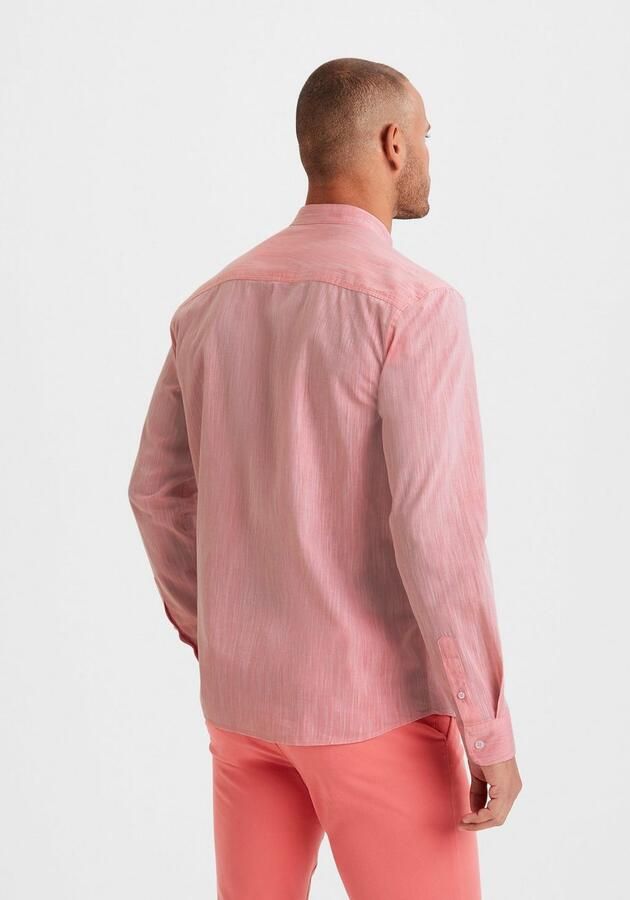 H.I.S Overhemd met lange mouwen Regular fit staande kraag shirt met borstzak 100% katoen - Foto 5