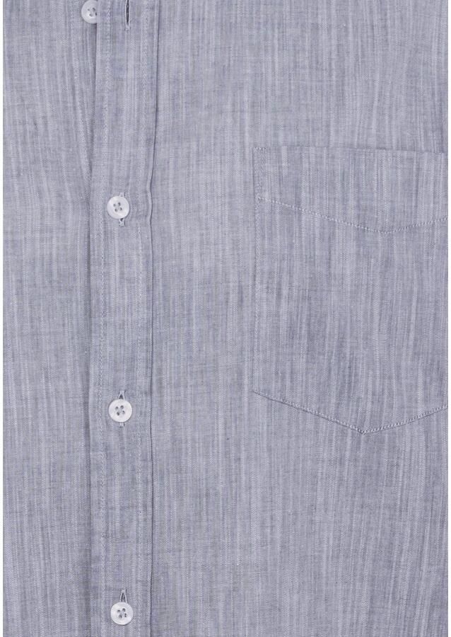 H.I.S Overhemd met lange mouwen Regular fit staande kraag shirt met borstzak 100% katoen - Foto 2