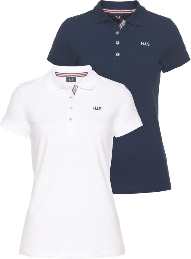 H.I.S Poloshirt Korte mouwen figuurvolgende pasvorm met klassieke polokraag (Set van 2) - Foto 5