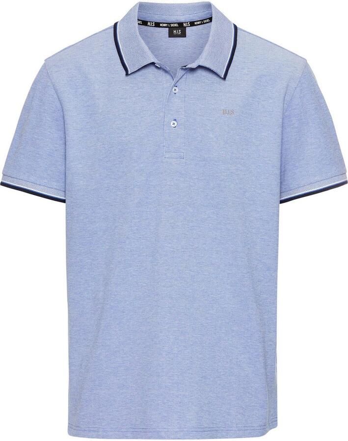 H.I.S Poloshirt met sportieve contraststrepen en logo-borduursel