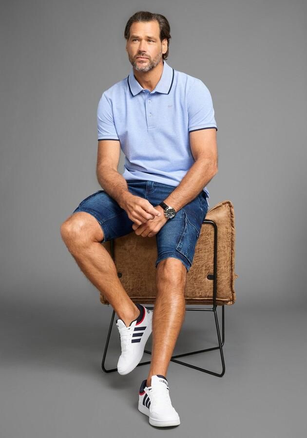 H.I.S Poloshirt met sportieve contraststrepen en logo-borduursel - Foto 5