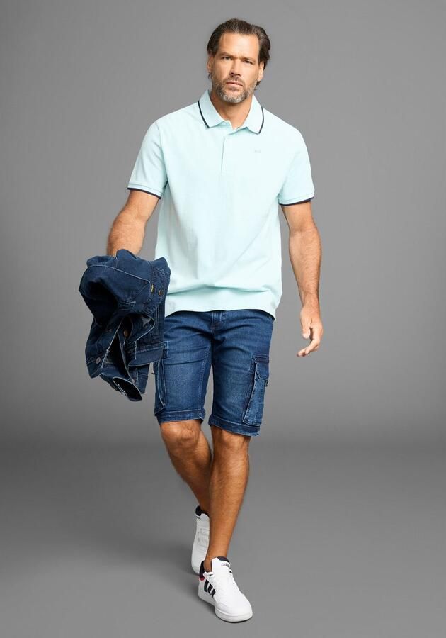 H.I.S Poloshirt met sportieve contraststrepen en logo-borduursel - Foto 5