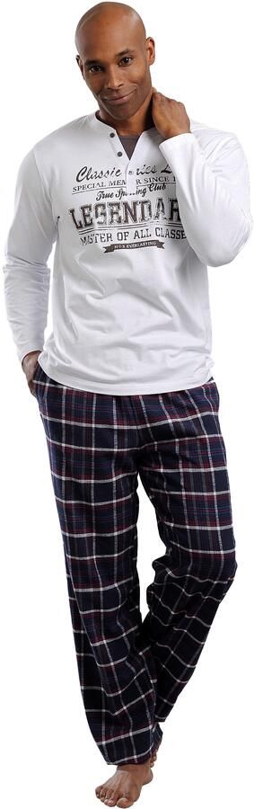 H.I.S Pyjama met flanellen broek (2-delig 1 stuk) - Foto 4