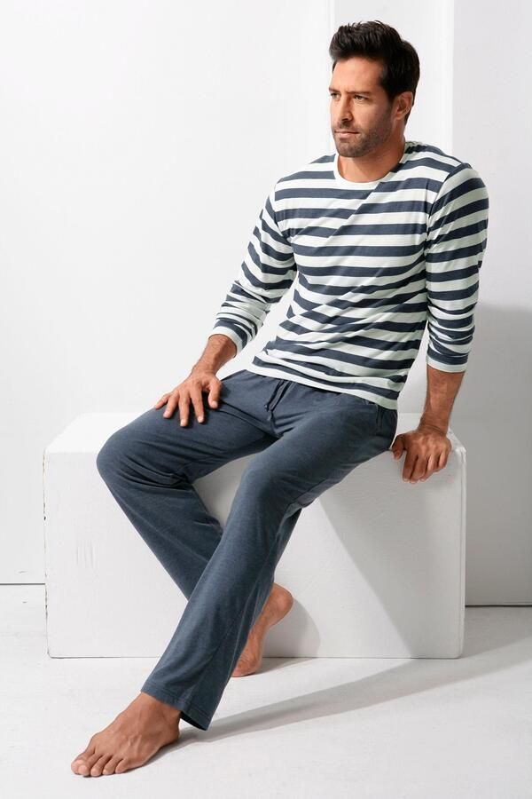 H.I.S Pyjama met garenverfde strepen (2-delig 1 stuk) - Foto 2
