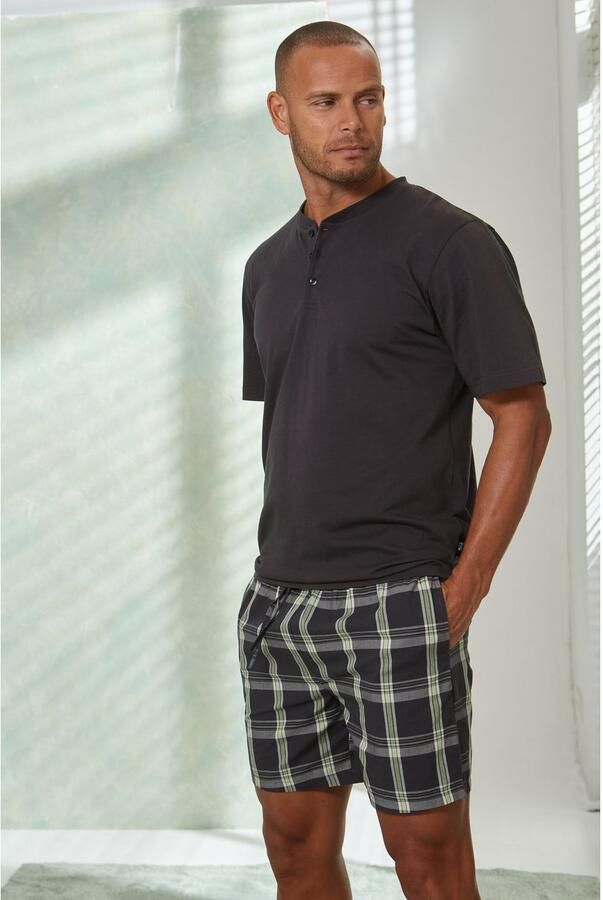 H.I.S Pyjama met geruite geweven shorts (2-delig 1 stuk) - Foto 3