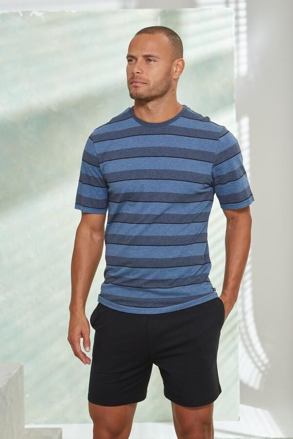 H.I.S Pyjama met ingewikkeld gestreept bovenstuk (2-delig 1 stuk) - Foto 3