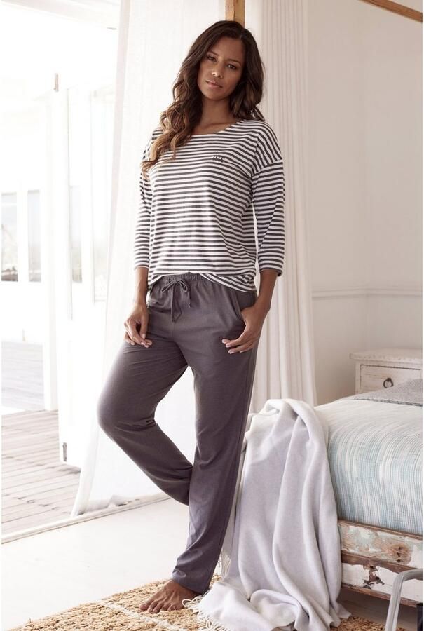 H.I.S Pyjama met logoborduursel op borsthoogte (2-delig) - Foto 4