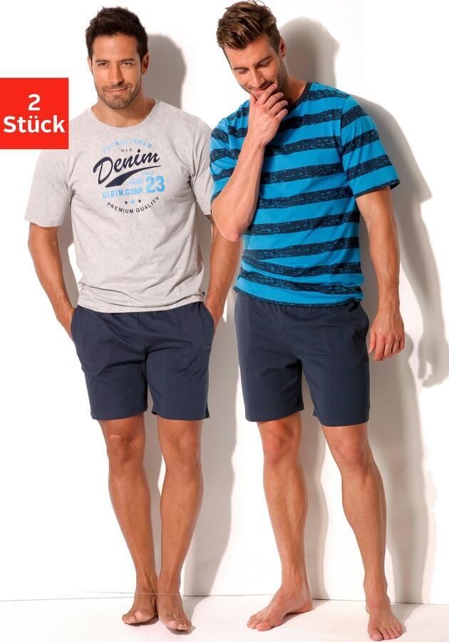 H.I.S Pyjama met verschillend ontwerp (4-delig Set van 2)