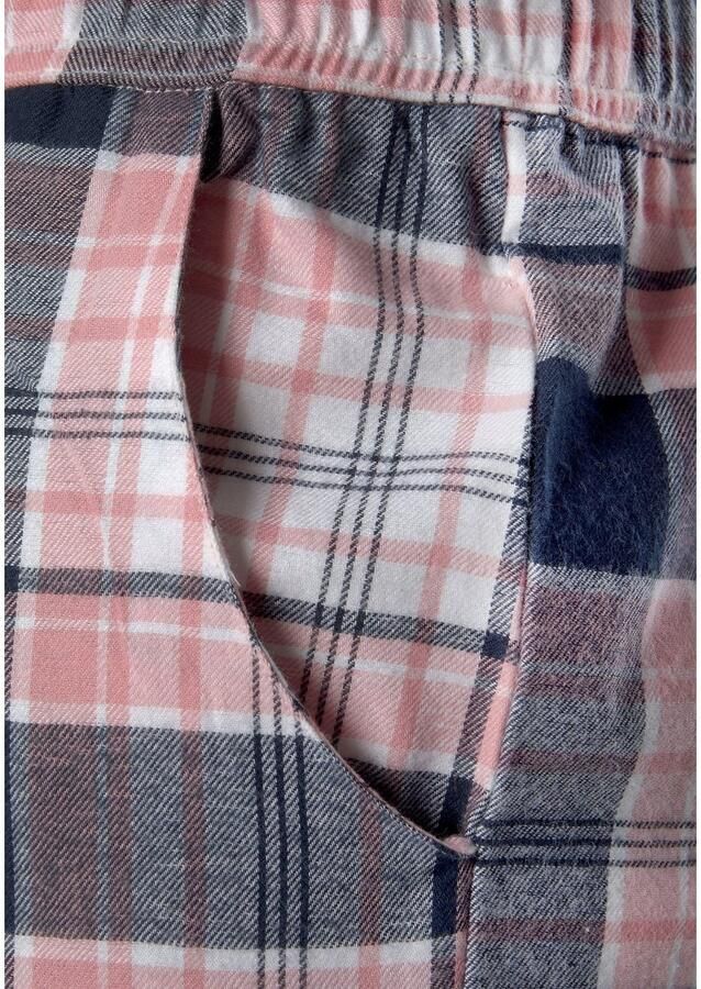 H.I.S Pyjama van flanel met alover ruitpatroon (set 2-delig)