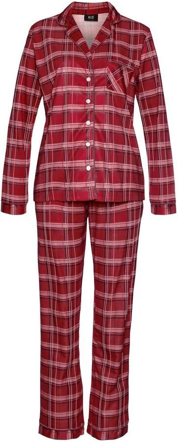 H.I.S Pyjama van flanel met alover ruitpatroon (set 2-delig) - Foto 3